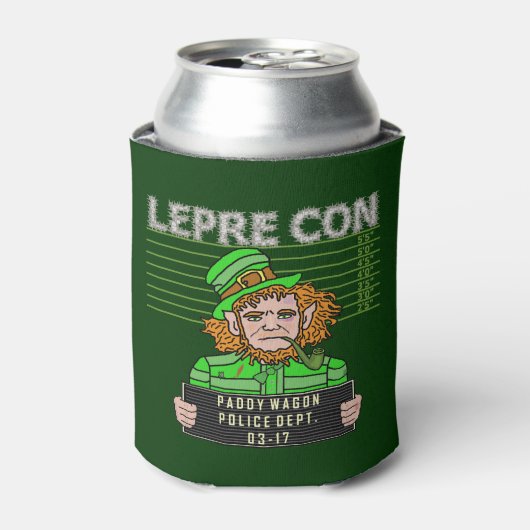 Leprecon Mugshot St Patrick's Day Dosenkühler (Kanne Vorderseite)