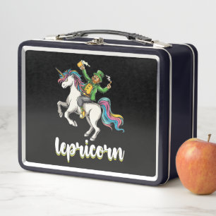 Lepricorn Kobold Einhorn St Patrick's Tag Metall Brotdose