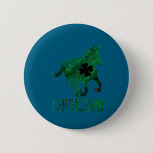 Lepricorn Leprechaun Einhorn Lustig St. Patrick's Button