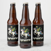 Lepricorn Leprechaun Unicorn St Patrick's Day Bierflaschenetikett (Flaschen)