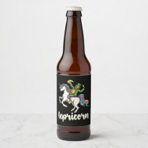 Lepricorn Leprechaun Unicorn St Patrick's Day Bierflaschenetikett