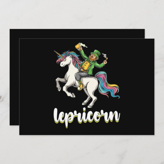 Lepricorn Leprechaun Unicorn St Patrick's Day Einladung (Vorne/Hinten)