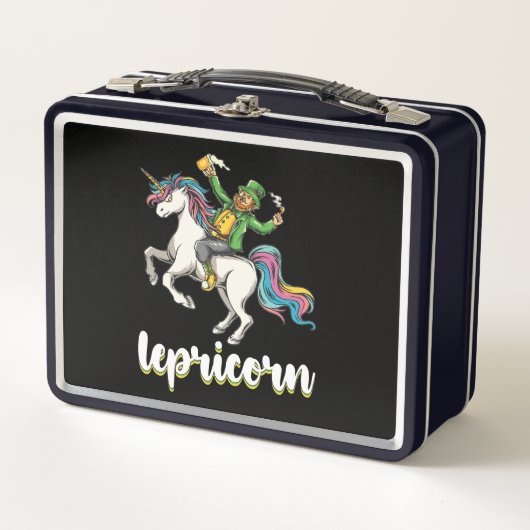 Lepricorn Leprechaun Unicorn St Patrick's Day Metall Brotdose (Vorderseite)