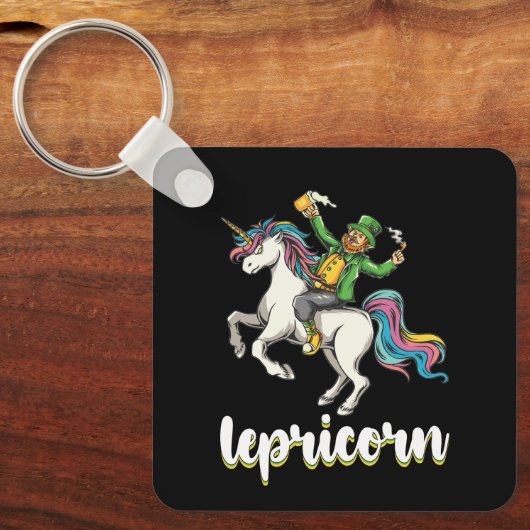 Lepricorn Leprechaun Unicorn St Patrick's Day Schlüsselanhänger (Vorderseite)