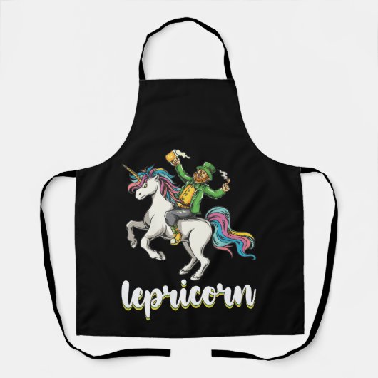 Lepricorn Leprechaun Unicorn St Patrick's Day Schürze (Vorderseite)