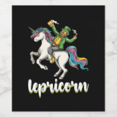 Lepricorn Leprechaun Unicorn St Patrick's Day Weinetikett (Einzelnes Label)