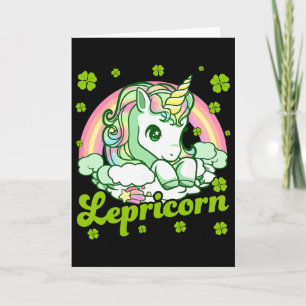 Lepricorn Regenbogen St Patricks Day Einhorn Mädch Karte