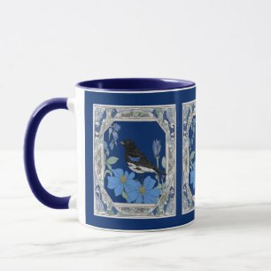 Lerche Bunting und Colorado Blaue Akelei  Tasse
