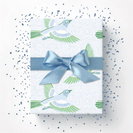 Lerche in Schiefer und Grün Geschenkpapier