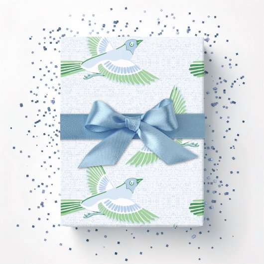 Lerche in Schiefer und Grün Geschenkpapier