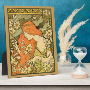 L'Ermitage Französische Jugendfrau im Bereich Blum Fotoplatte