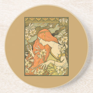 L'Ermitage Französische Jugendfrau im Bereich Blum Getränkeuntersetzer