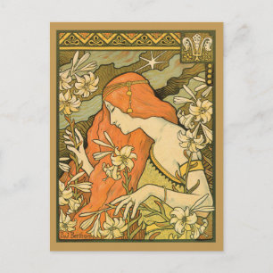 L'Ermitage Französische Jugendfrau im Bereich Blum Postkarte