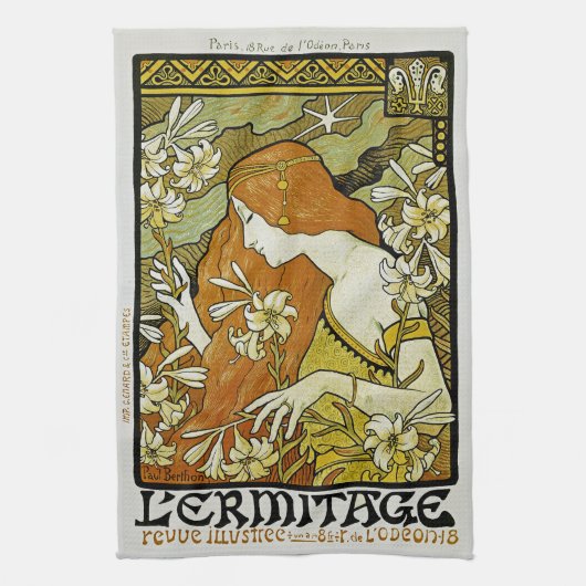 L'Ermitage Kunst Nouveau mit Blumen Handtuch (Vertikal)
