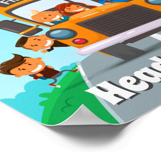 Lernbus Willkommen beim Klassenzimmer Schulunterri Poster (Ecke)