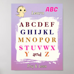 Lerne ABC mit Dino Poster