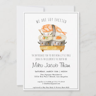 Lerne das Baby kennen Sushi-Baby-Shower-Einladun