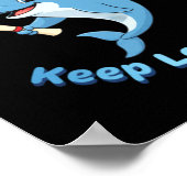 Lerne einfach weiter süßes Delfin-Maskottchen Poster (Ecke)