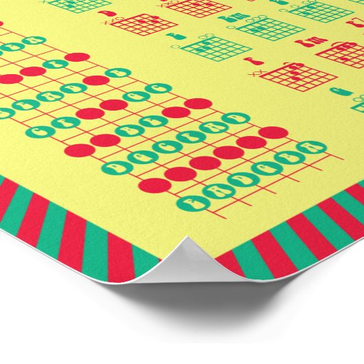 Lerne Gitarre! Übersicht über die Fun Retro-Notize Poster (Ecke)