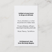 Lernen, - Akustikgitarre-Musikunterrichte zu Visitenkarte (Rückseite)