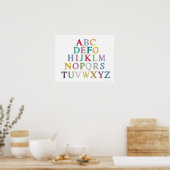Lernen, Buchstaben, Alphabet Poster (Küche)