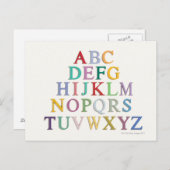 Lernen, Buchstaben, Alphabet Postkarte (Vorne/Hinten)
