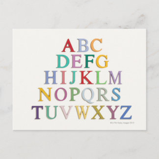 Lernen, Buchstaben, Alphabet Postkarte