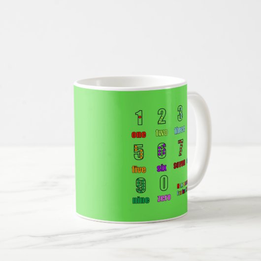 LERNEN DER ZAHLEN FUNTIME KAFFEETASSE (VorderseiteRechts)