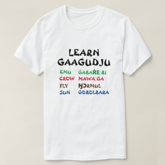 Lernen Gaagudju | Emu, Crow, Fly, Sun T-Shirt (Design vorne)