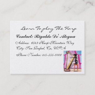 Lernen, Harfe zu spielen Visitenkarte