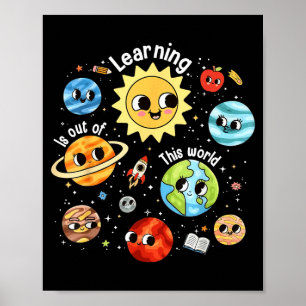 Lernen ist außerirdisch Lehrer Zurück zur Schule Poster