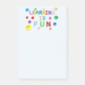 Lernen ist Spaß für Smiley Post-it Klebezettel (Vorderseite)