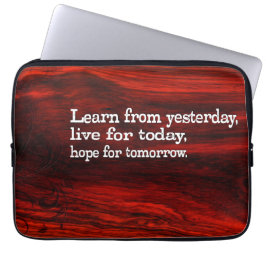 "Lernen, leben, Hoffnung" Inspiration Zitat Laptopschutzhülle