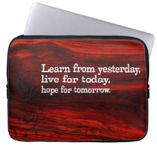 "Lernen, leben, Hoffnung" Inspiration Zitat Laptopschutzhülle