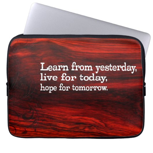 "Lernen, leben, Hoffnung" Inspiration Zitat Laptopschutzhülle (Vorderseite)