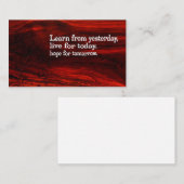 "Lernen, leben, Hoffnung" Inspiration Zitat Mitteilungskarte (Vorne/Hinten)