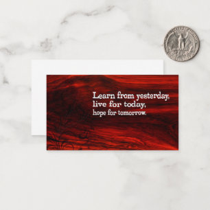 "Lernen, leben, Hoffnung" Inspiration Zitat Mitteilungskarte