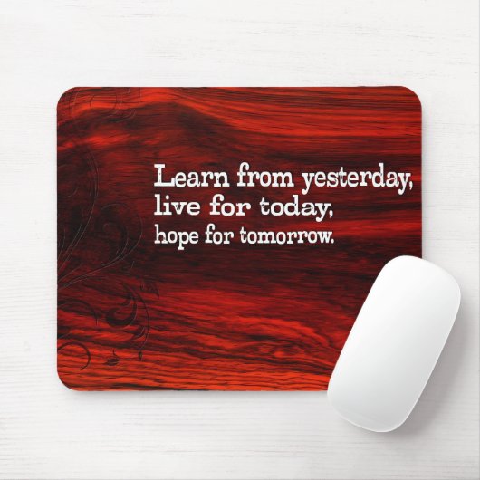 "Lernen, leben, Hoffnung" Inspiration Zitat Mousepad (Mit Mouse)