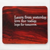 "Lernen, leben, Hoffnung" Inspiration Zitat Mousepad (Vorne)