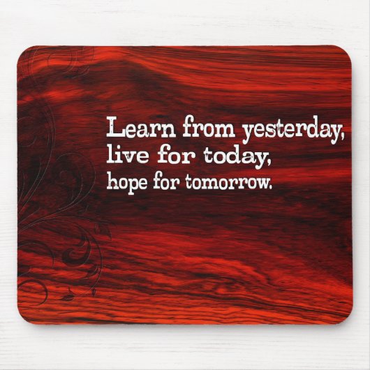 "Lernen, leben, Hoffnung" Inspiration Zitat Mousepad (Vorne)