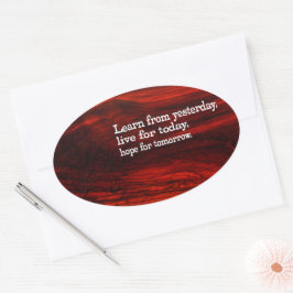 "Lernen, leben, Hoffnung" Inspiration Zitat Ovaler Aufkleber