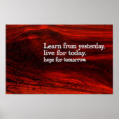 "Lernen, leben, Hoffnung" Inspiration Zitat Poster (Vorne)