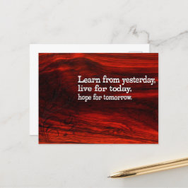 "Lernen, leben, Hoffnung" Inspiration Zitat Postkarte