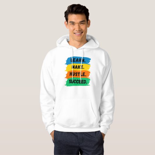 Lernen, Make, Hustle, Erfolg, motivierend Slogan Hoodie (Vorne ganz)