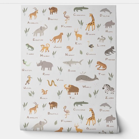 Lernen Sie ABC Wildtiere Spaß Tapete (Abrollen)