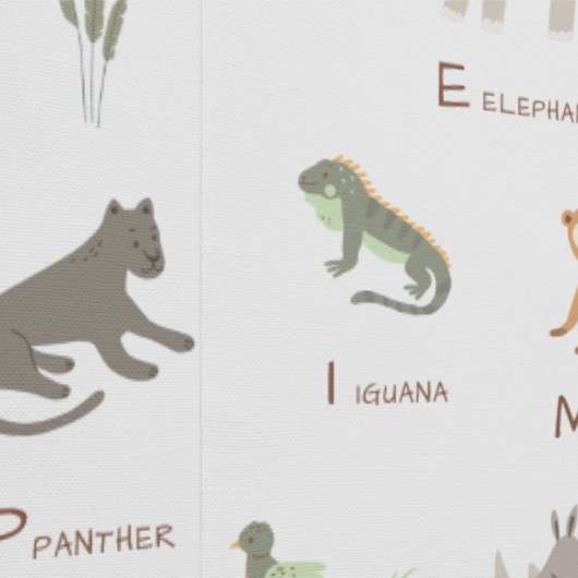 Lernen Sie ABC Wildtiere Spaß Tapete (Naht)