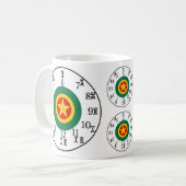 Lernen Sie Amhartnummern & Zeit äthiopischer Gold Kaffeetasse (Vorderseite Links)