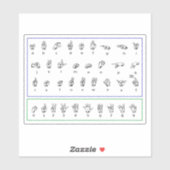 Lernen Sie ASL-Gebärdensprache, amerikanische Zahl Aufkleber (Blatt)