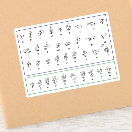 Lernen Sie ASL-Gebärdensprache, amerikanische Zahl Aufkleber