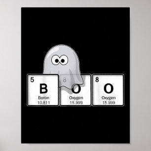 Lernen Sie Chemie mit Geisterlehrer Boo Halloween Poster